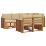 vidaXL Ensemble de canapé d'angle avec coussin 7 Pièces Naturel et Beige
