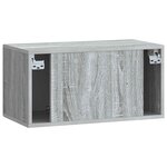 vidaXL Meuble TV mural Sonoma gris 59 5 x 31 x 30 cm Bois d'ingénierie