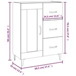 vidaXL Buffet gris béton 69 5x34x90 cm bois d'ingénierie