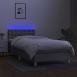 vidaXL Sommier à lattes de lit avec matelas et LED Gris clair 90x190cm