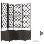 vidaXL Cache-pot de jardin 3 Pièces Marron Acier