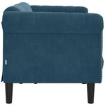 vidaXL Canapé à 3 places bleu velours