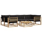 vidaXL Ensemble de canapés d'extérieur 7 pc Blanc et noir