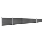 vidaXL Ensemble de panneau de clôture WPC 872x105 cm Noir