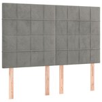 vidaXL Têtes de lit 4 Pièces Gris clair 72x5x78/88 cm Velours