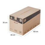 Lot de cartons de déménagement 54l - 60x30x30cm - made in france - 70  fsc certifé - pack & move
