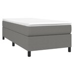 vidaXL Sommier à lattes de lit avec matelas Gris foncé 100x200cm Tissu