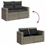 vidaXL Salon de jardin 6 Pièces avec coussins gris résine tressée