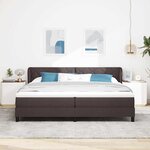 vidaXL Lit boxspring avec matelas Marron foncé 200 x 200 cm tissu