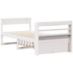 vidaXL Cadre de lit sans matelas blanc 75x190 cm bois de pin massif