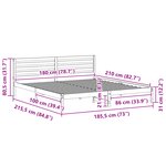 vidaXL Cadre de lit Marron 180 x 210 cm Bois de pin massif