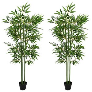 vidaXL Arbre en Bambou Artificiel 2 Pièces Vert 45 x 18 x 175 cm