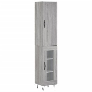 vidaXL Buffet haut Sonoma gris 34 5x34x180 cm Bois d'ingénierie