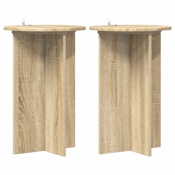 vidaXL Support de Plante 2 pièces Chêne Sonoma Ø40 x 60 cm