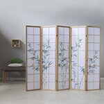 Paravent bois 5 pans bambou clair