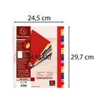 Intercalaires imprimés alphabétique PP 12/100e - 20 positions - A4+ - Assorties vives EXACOMPTA