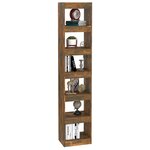 vidaXL Bibliothèque/Séparateur de pièce Chêne fumé 40x30x198 cm