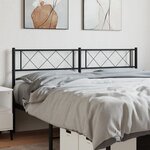 vidaXL Tête de lit métal noir 135 cm