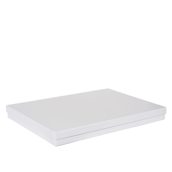 Boîte plate luxe blanc mat couvercle cloche A3