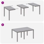 vidaXL Ensemble de salle à manger pour jardin 5 Pièces Gris clair