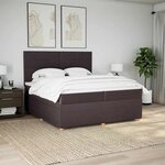 vidaXL Sommier à lattes de lit avec matelas Marron foncé 200x200 cm