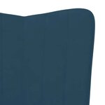 vidaXL Chaise à bascule avec repose-pied Bleu Velours