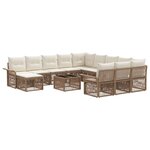vidaXL Ensemble de canapé de jardin 13 Pièces Beige et blanc crème