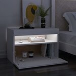 vidaXL Table de chevet avec lumières LED Blanc 60x35x40 cm