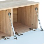 vidaXL Meubles TV 2 Pièces bois d’ingénierie chêne et blanc brillant