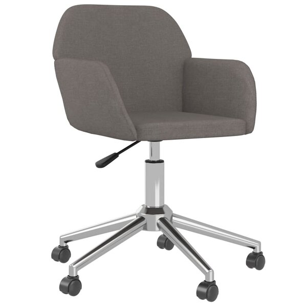 vidaXL Chaise pivotante de bureau Gris foncé Tissu