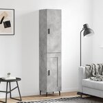 vidaXL Buffet haut Gris béton 34 5x34x180 cm Bois d'ingénierie