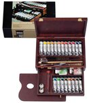 Coffret bois master rembrandt 20t acrylique extra-fine + accessoires royal talens