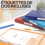 ACROPAQ 12x Classeur A4- 4 Anneaux- Dos 2 5 cm pour 100 feuilles- Étiquettes de Dos- PP- Souple- Résisitants à l'eau- Couleur Nature