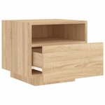 vidaXL Table de chevet avec lumières LED chêne sonoma 40x39x37 cm