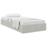 vidaXL Lit de Rangement avec matelas Gris clair 100 x 203 cm Velours