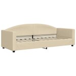 vidaXL Lit de jour avec gigogne et matelas crème 80x200 cm tissu
