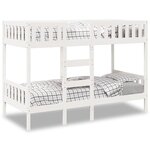 vidaXL Lit superposé Blanc 75x190 cm Bois de pin massif