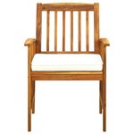 vidaXL Ensemble à manger de jardin 7 Pièces avec coussins Acacia solide