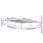 vidaXL Cadre de lit chêne sonoma 90x200 cm bois d'ingénierie