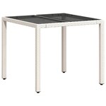 vidaXL Ensemble à manger de jardin et coussins 5 Pièces blanc rotin verre