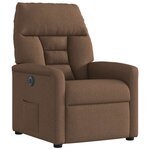 vidaXL Fauteuil inclinable électrique Marron Tissu