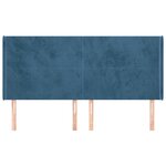 vidaXL Tête de lit avec oreilles Bleu foncé 203x16x118/128 cm Velours