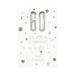 Carte  Anniversaire - 60 ans On ne compte pas les anniversaires on les fête !