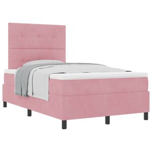 vidaXL Lit à ressorts avec matelas Rose 120 x 190 cm Velours