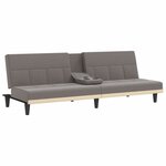 vidaXL Canapé-lit avec porte-gobelets taupe tissu