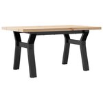 vidaXL Table basse cadre en Y 80x50x40 5cm bois de pin massif et acier