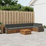 vidaXL Ensemble de canapés d'extérieur 7 Pièces Naturel et Anthracite