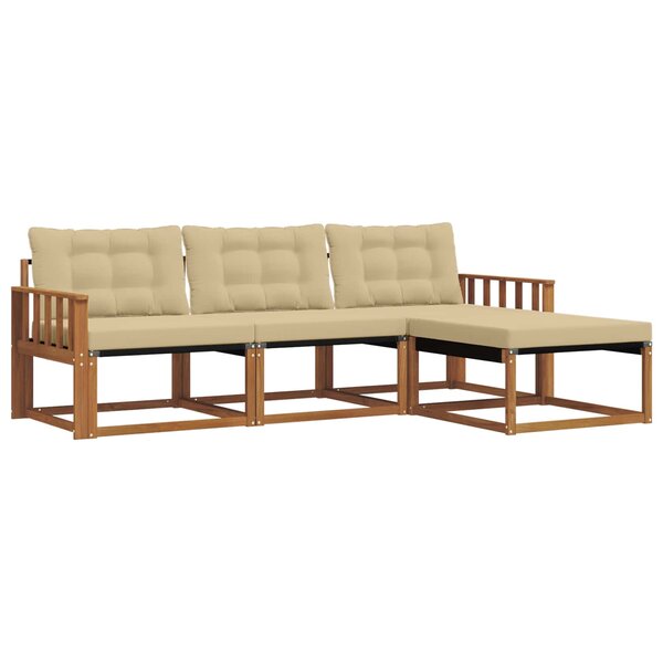 vidaXL Ensemble de canapés d'extérieur 4 pc Naturel et Beige