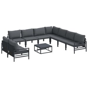 vidaXL Ensemble de canapé de jardin Anthracite Acier