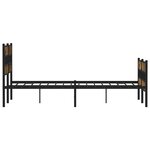 vidaXL Cadre de lit en métal sans matelas chêne fumé 150x200 cm